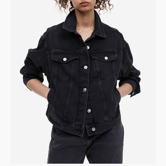 H&M Jackets & Blazers - H&M Black Denim Jacket